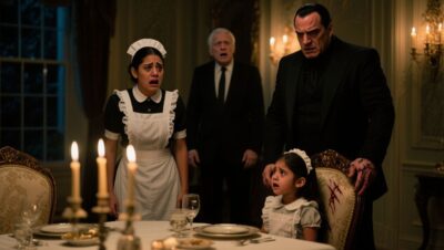 Niña de tres años sentada en la silla prohibida de Dante Montenegro durante la cena en la Mansión Montenegro