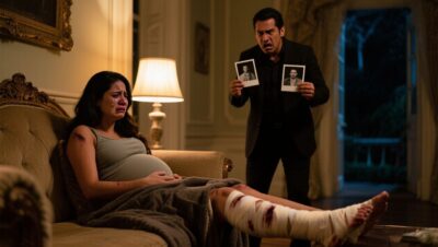 Alejandro retira la manta de las piernas de Valeria y descubre moretones y vendajes que revelan la verdad oculta